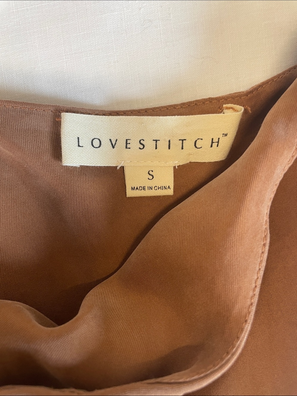lovestitch Rust Brown Halter Wide-Leg Jumpsuit pockets minimalist luxury - Picture 6 of 10